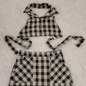 NEW SET croptop + skirt